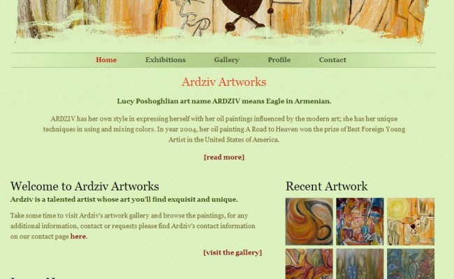 Ardziv Artworks Website – Snapshot 05